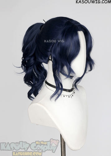 Arcane S2 Caitlyn dark blue wavy ponytail wig