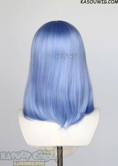 M-1/ KA055 cornflower blue long bob cosplay wig. shouder length lolita wig