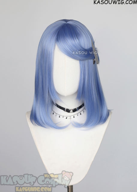 M-1/ KA055 cornflower blue long bob cosplay wig. shouder length lolita wig