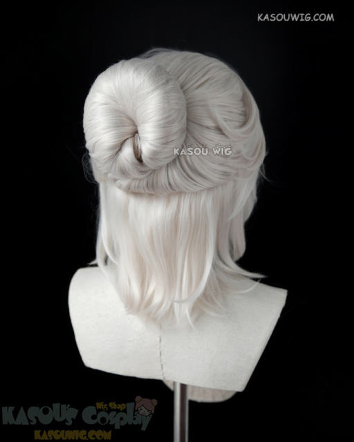 The Witcher 3 Cirilla Fiona Elen Riannon pre-styled bun wig
