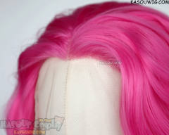 Lace Front>> Deep Pink 75cm long middle parting curly wig LFL-1/KA035