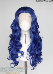 Lace Front>> Royal Blue 75cm long middle parting curly wig LFL-1/KA050