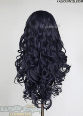 Lace Front>> Deep Blue 75cm long middle parting curly wig LFL-1/SP03