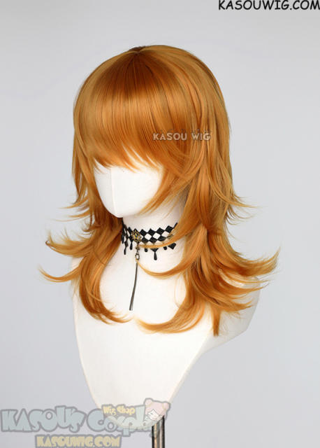 M-3 KA019 Carrot Orange 52cm long layered choppy wig