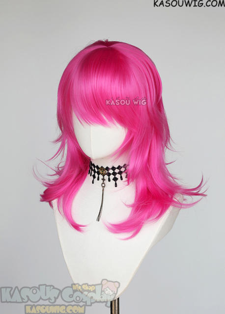 M-3 KA035 Deep Pink 52cm long layered choppy wig