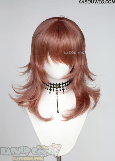 M-3 KA037 Dusty Pink 52cm long layered choppy wig
