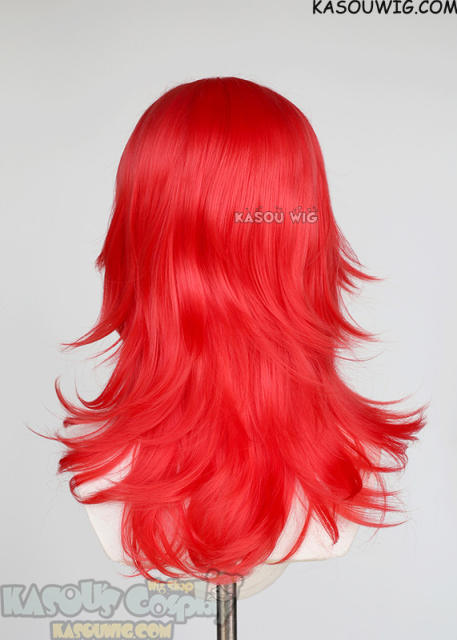 M-3 KA039 Bright Red 52cm long layered choppy wig