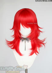 M-3 KA039 Bright Red 52cm long layered choppy wig