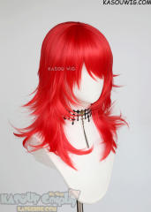 M-3 KA039 Bright Red 52cm long layered choppy wig