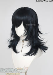 M-3 KA052 Black Blue 52cm long layered choppy wig