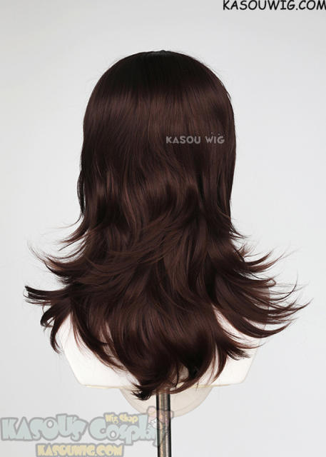 M-3 SP07 Chocolate Brown 52cm long layered choppy wig