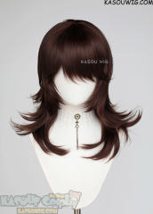 M-3 SP07 Chocolate Brown 52cm long layered choppy wig