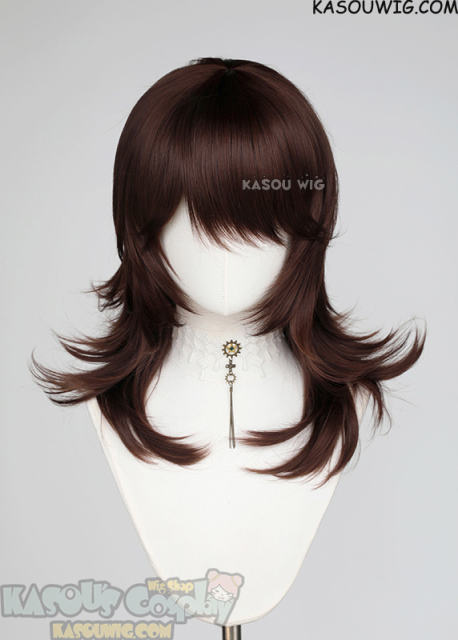 M-3 SP07 Chocolate Brown 52cm long layered choppy wig