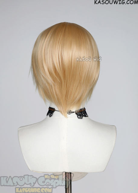 S-2 / SP23 light peach short bob smooth cosplay wig with long bangs