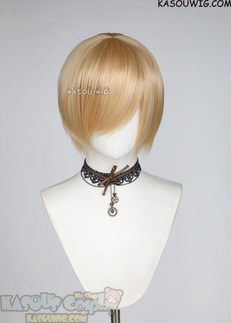 S-2 / SP23 light peach short bob smooth cosplay wig with long bangs