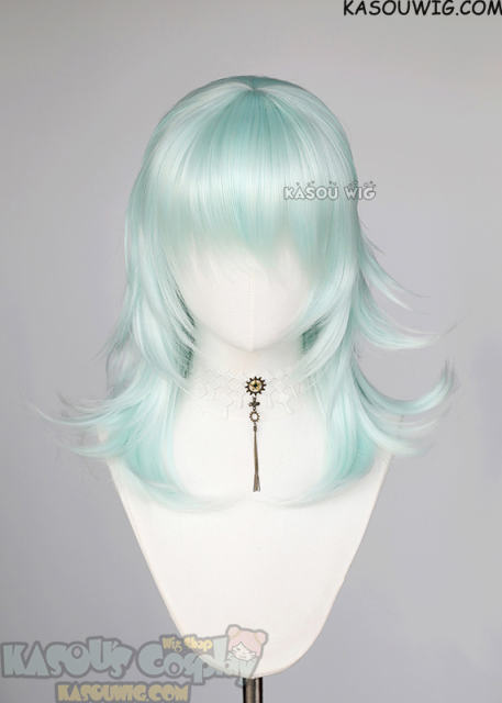 M-3 SP16 Pastel Mint Green 52cm long layered choppy wig