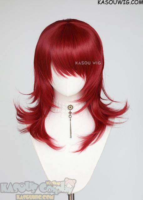 M-3 SP28 Crimson Red 52cm long layered choppy wig