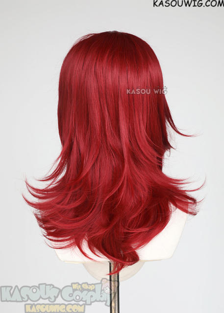 M-3 SP28 Crimson Red 52cm long layered choppy wig