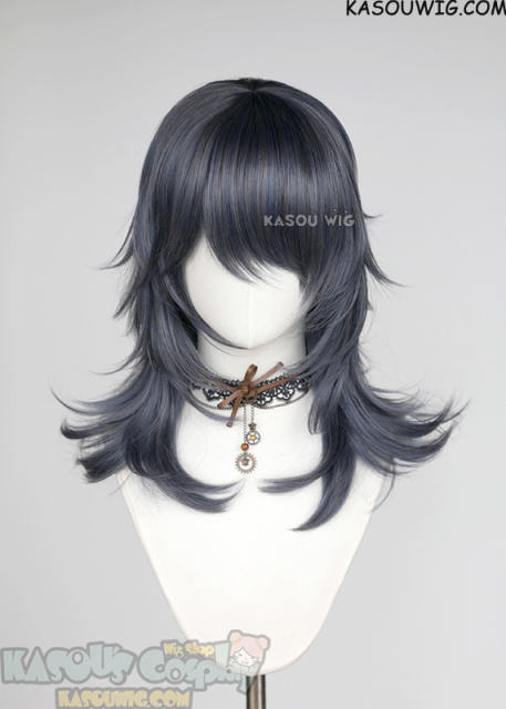 M-3 SP29 Bluish Gray 52cm long layered choppy wig