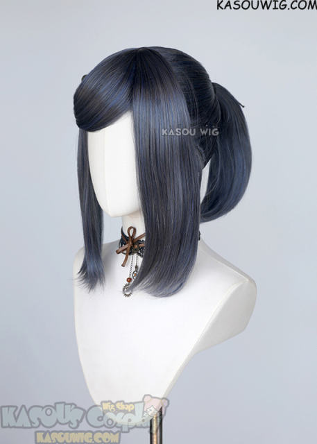 S-3 / SP29 bluish gray ponytail base wig with long bangs.