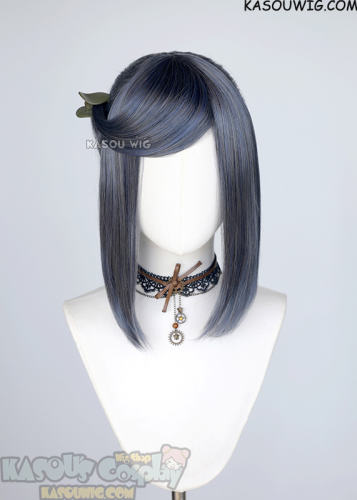 S-3 / SP29 bluish gray ponytail base wig with long bangs.