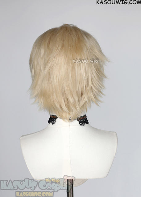 S-1 / KA006 >>31cm / 12.2" short light blonde layered wig, easy to style,Hiperlon fiber