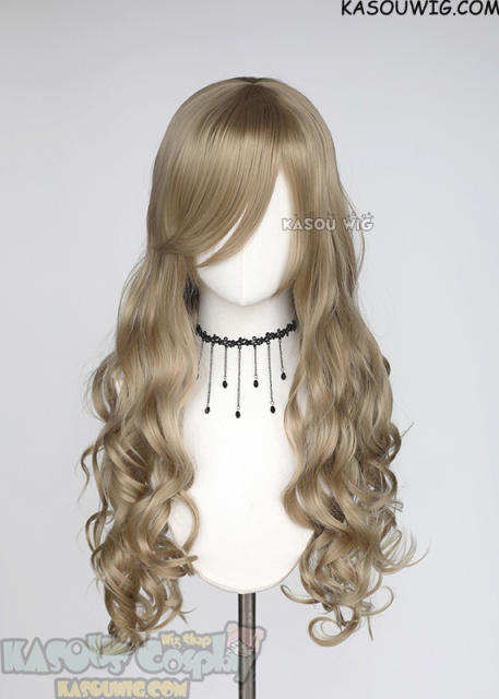 L-1 / KA016 tanned blonde 75cm long curly wig