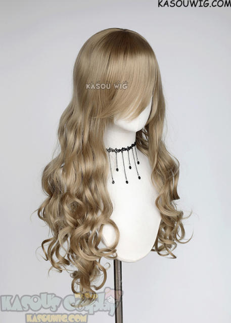 L-1 / KA016 tanned blonde 75cm long curly wig