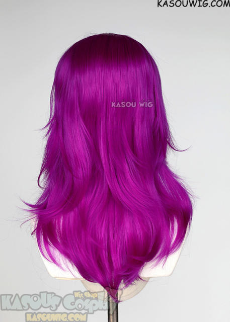 M-3 KA053  Red Violet Purple 52cm long layered choppy wig