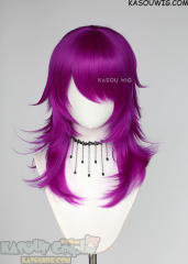 M-3 KA053  Red Violet Purple 52cm long layered choppy wig