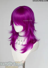 M-3 KA053  Red Violet Purple 52cm long layered choppy wig