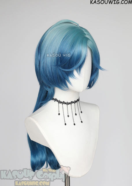 Rock is a Lady's Modesty Tina Isemi green blue ombre wig