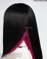 Rock is a Lady's Modesty Otoha Kurogane long straight black pink wig