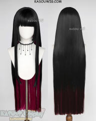 Rock is a Lady's Modesty Otoha Kurogane long straight black pink wig