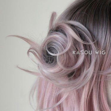 Round spiky buns with clip ombre colors. medium size