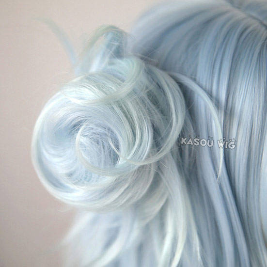 Round spiky buns with clip ombre colors. medium size