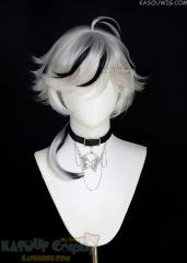 NU: Carnival Blade silver white flippy short wig with black highlights
