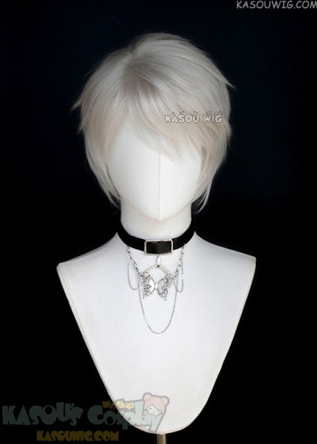 Love and Deepspace Xavier short layered grayish blonde wig