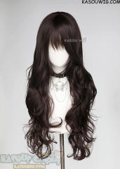 L-3 / KA031 Deepest Brown long layers loose waves wig