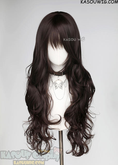 L-3 / KA031 Deepest Brown long layers loose waves wig