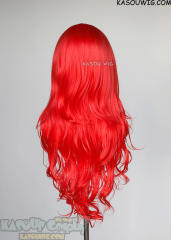 L-3 / KA039 Bright Red long layers loose waves wig