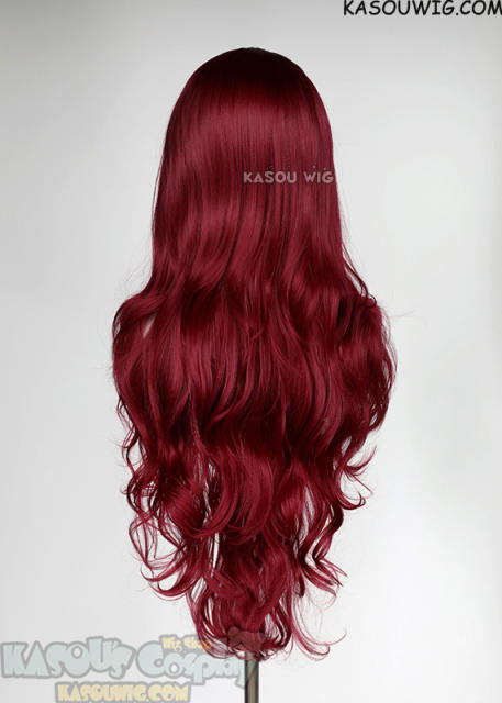L-3 / KA043 Carmine Red long layers loose waves wig