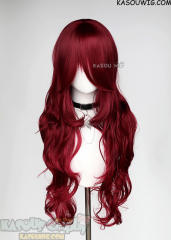 L-3 / KA043 Carmine Red long layers loose waves wig