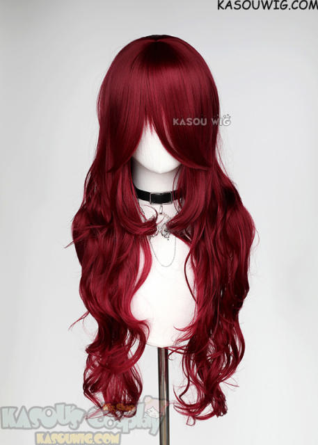 L-3 / KA043 Carmine Red long layers loose waves wig