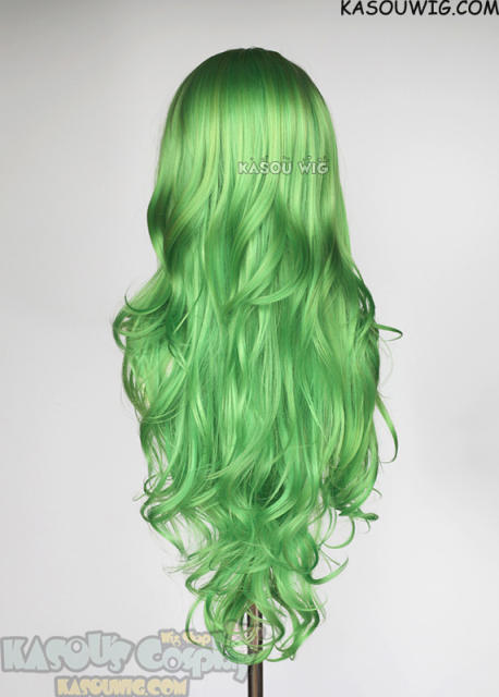 L-3 / KA060 Light Green long layers loose waves wig