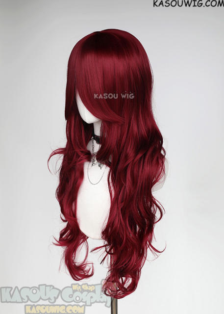 L-3 / KA043 Carmine Red long layers loose waves wig