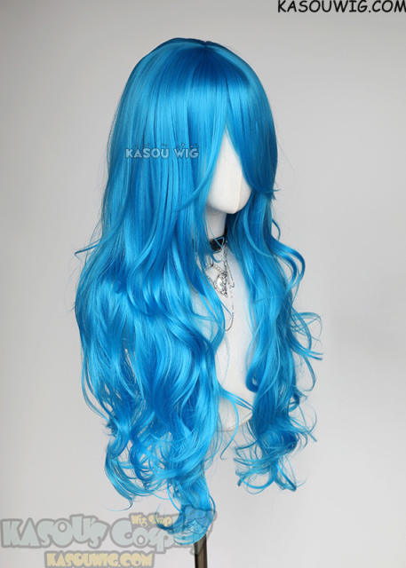 L-3 / KA047 Blue long layers loose waves wig