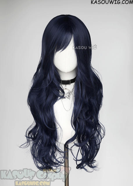 L-3 / SP10 Dark Blue long layers loose waves wig