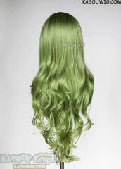 L-3 / KA061 Moss Green long layers loose waves wig