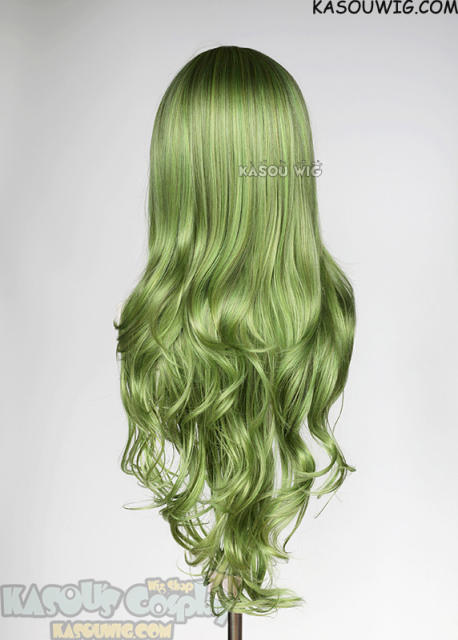 L-3 / KA061 Moss Green long layers loose waves wig